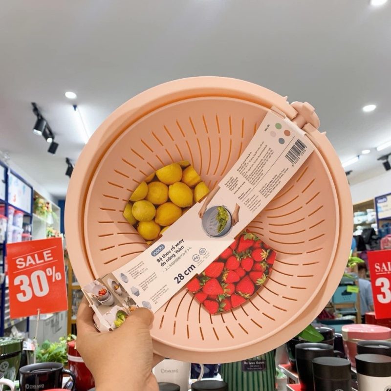 Bộ thau rổ xoay đa năng Yoko 28cm - Taaco Zone