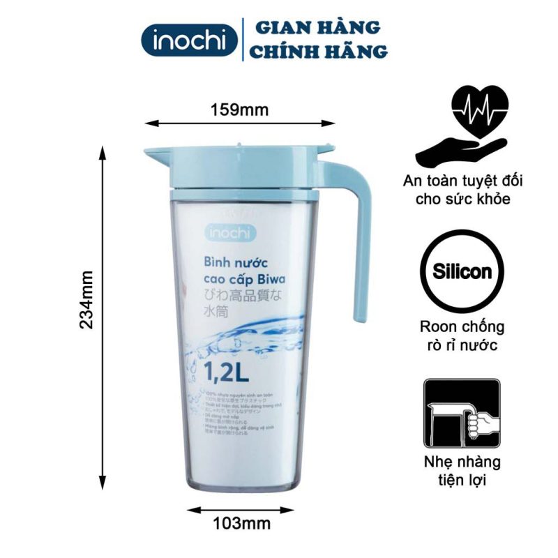 Bình nước cao cấp Biwa 1.2L