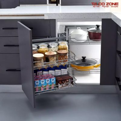 Kệ giá góc liên hoàn nan tròn Inox 304 FC0504C - Taaco Zone